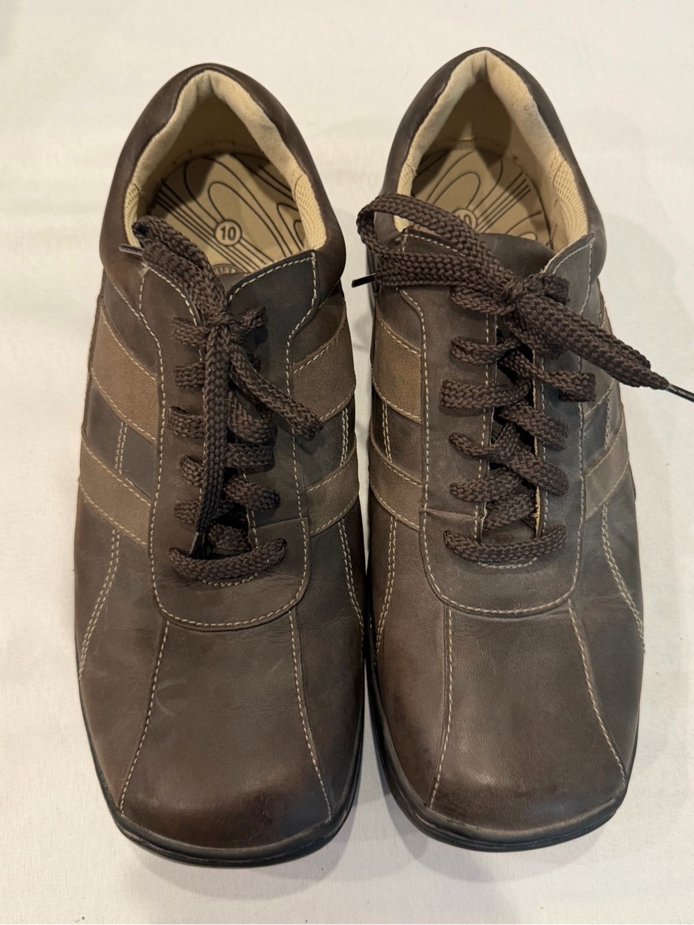 Hunter’s Bay Men’s Size 10 Brown Leather Casual Comfort Lace Up Shoes